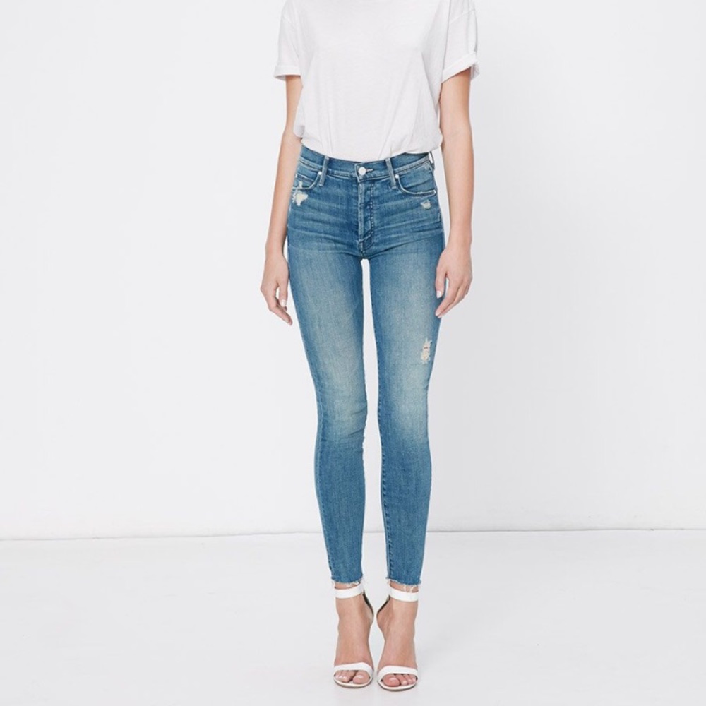 Mother Denim Stunner Ankle Fray HighRise Skinny 27